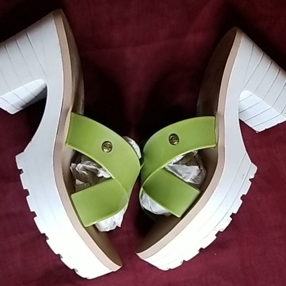 Lime green platforms.  Used one time. - Picture 5 of 5